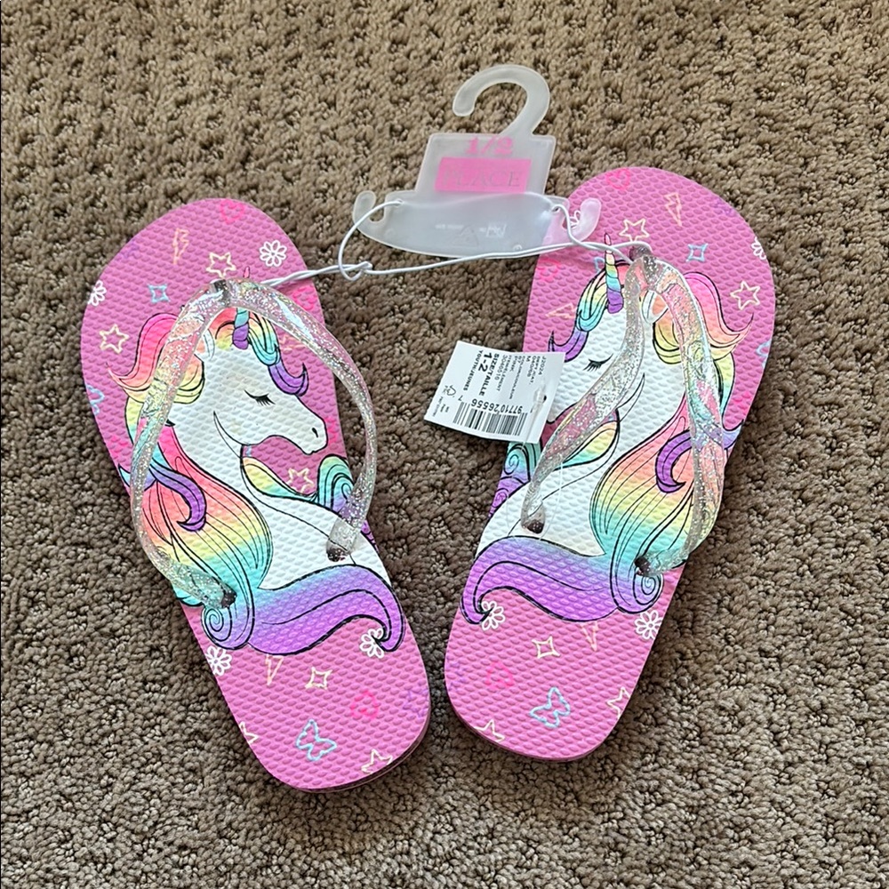 Unicorn Kids Flip Flops - Pink